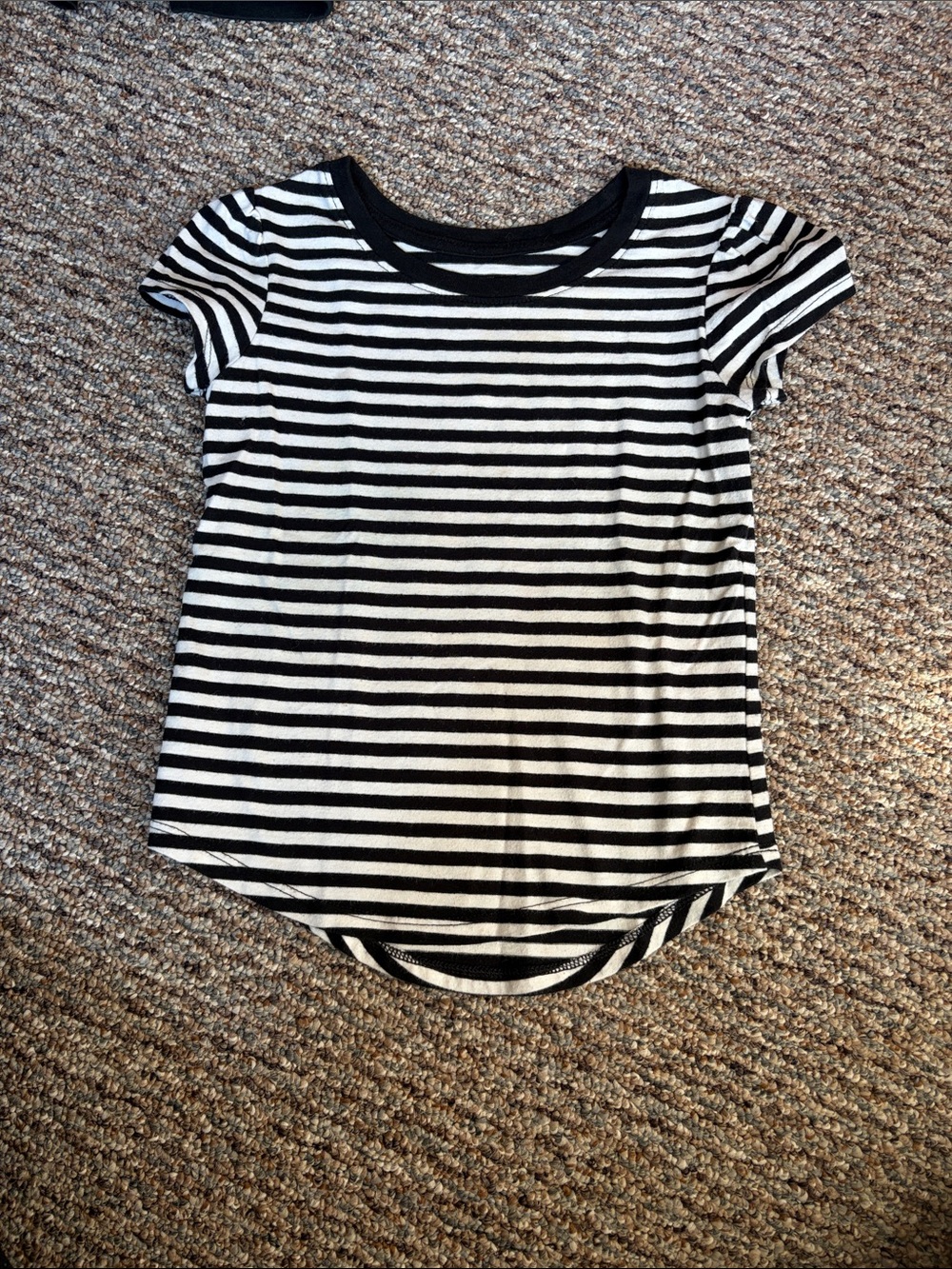 Cat & Jack Black and White Striped Short Sleeve Tee